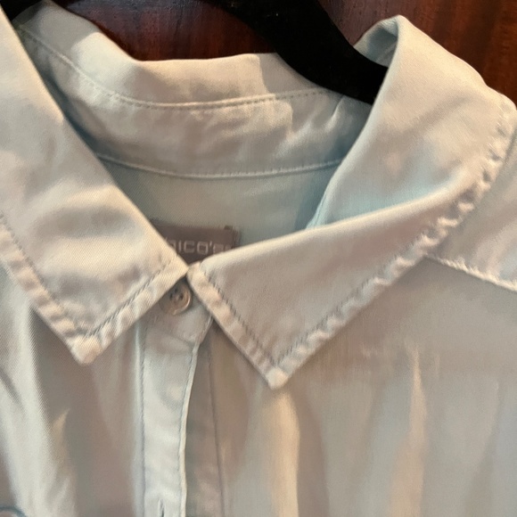 Chico's Maxi Pocket Shirt Dress Sky Blue Size 2 NWOT - Picture 5 of 6